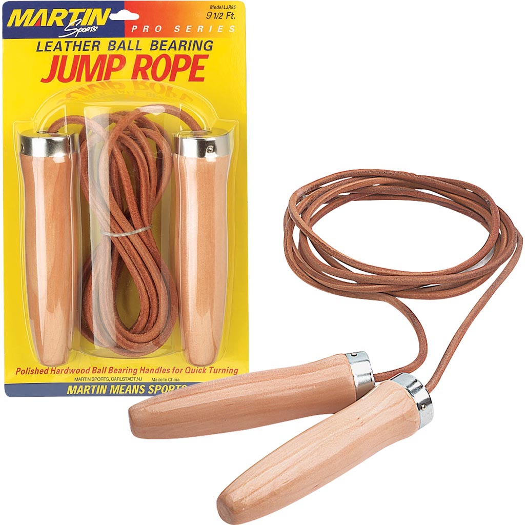 Leather Jump Ropes (Wood Ball Bearing Handle)