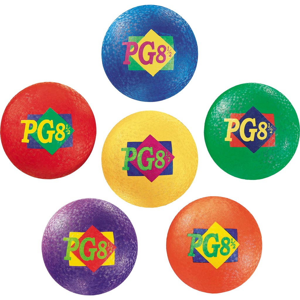 Rainbow Set of 8 1/2″ Playground Balls (set of 6)